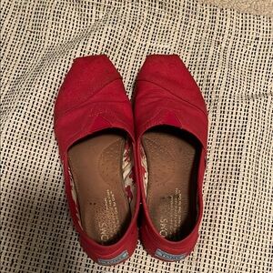 Toms Red Canvas Flats